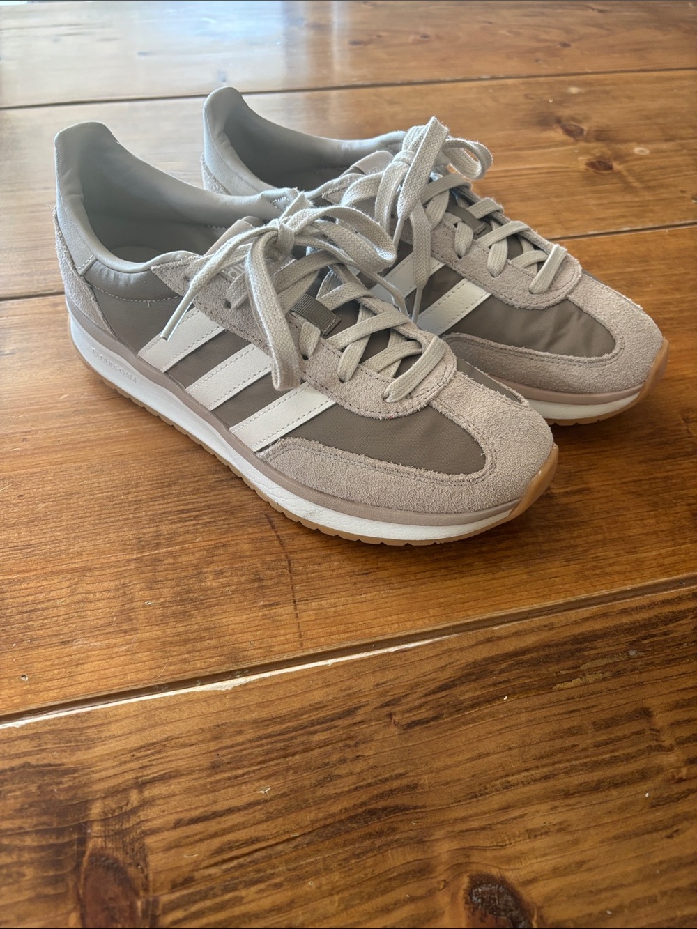 Women’s Neutral khaki Casual Sneakers with White Stripes